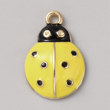 Alloy Enamel Pendant Rhinestone Setting ENAM-WH0050-08G-05-1