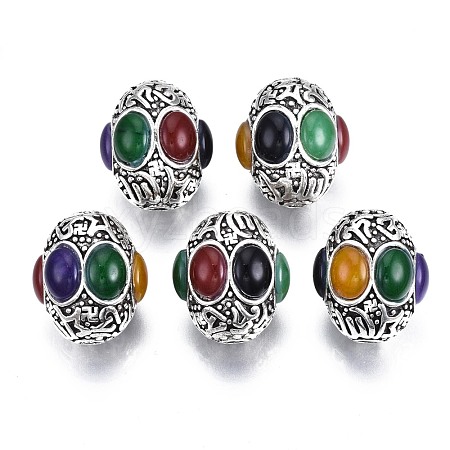 Tibetan Style Alloy Beads TIBEB-N006-001-1