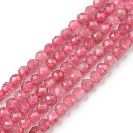 Natural Pink Tourmaline Beads Strands G-F619-20C-2mm-1