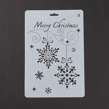 Creative Christmas Plastic Drawing Stencil X-DIY-L007-09-1