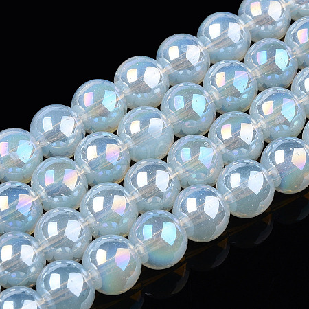 Electroplate Transparent Glass Beads Strands LS-GLAA-T032-T8mm-AB14-1
