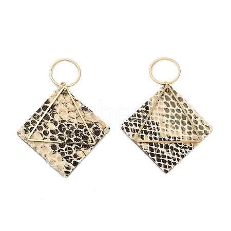 Brass with PU Leather Pendants FIND-Z048-08C-KCG-1