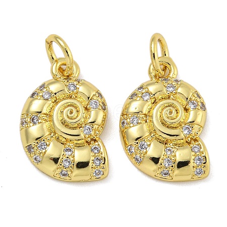 Rack Plating Brass Micro Pave Cubic Zirconia Pendants KK-I718-27G-01-1