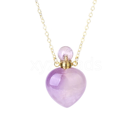 Natural Amethyst Perfume Bottle Pendant Necklace PW-WG2A891-38-1