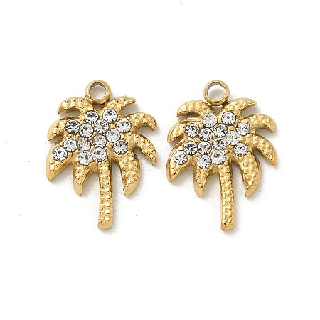 304 Stainless Steel Rhinestone Pendants STAS-I322-40G-1