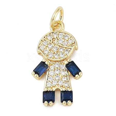 Rack Plating Brass Micro Pave Cubic Zirconia Pendants KK-H509-39G-02-1