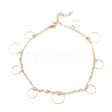 PVD Vacuum Plating 304 Stainless Steel Charm Anklets STAS-A052-29G-1