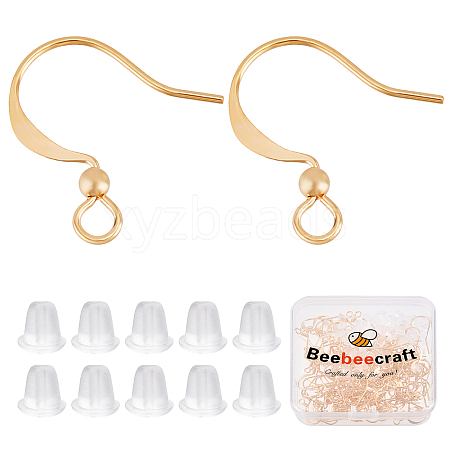 Beebeecraft 120Pcs Brass Earring Hooks KK-BBC0002-47-1
