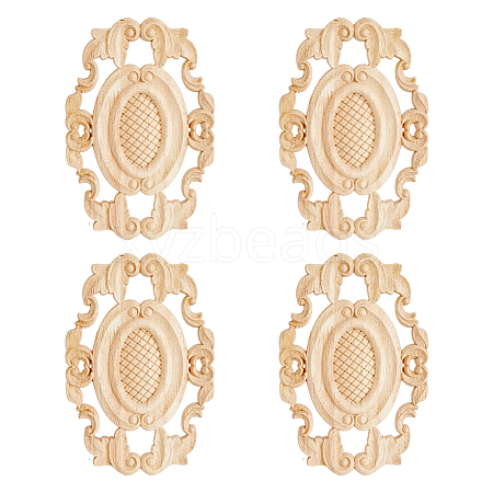 Rubber Wood Carved Onlay Applique AJEW-WH0165-92-1