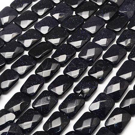 Synthetic Blue Goldstone Beads Strands G-R304-05-1