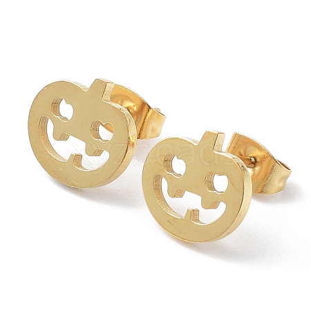 304 Stainless Steel Stud Earrings for Halloween LS-EJEW-H136-07G-1