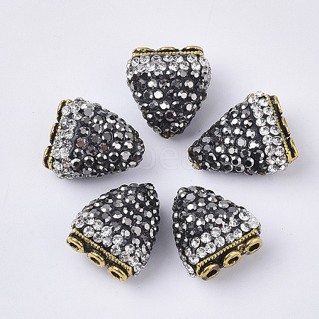 4-Holes Polymer Clay Rhinestone Beads RB-S055-06-1