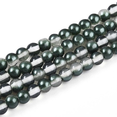 Baking Paint Transparent Glass Beads Strands DGLA-N011-4mm-07-1