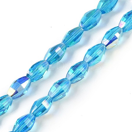 Electroplate Glass Beads Strands GLAA-Q101-03A-AB05-1