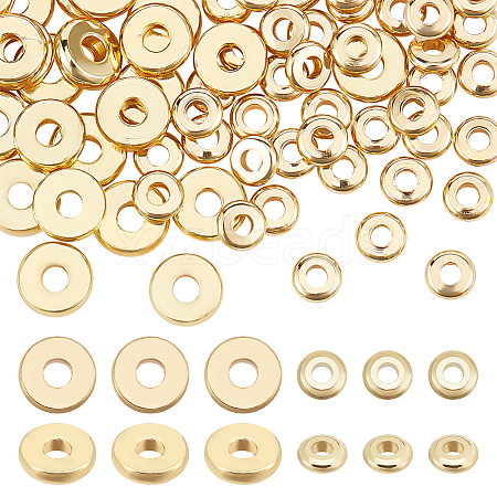 AHADERMAKER 100Pcs 2 Style Brass Beads KK-GA0001-39-1