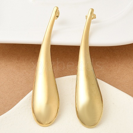 Ion Plating(IP) 304 Stainless Steel Teardrop Stud Earrings for Women EJEW-M089-07G-1