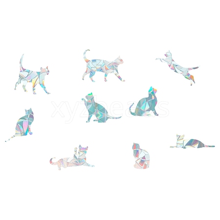 Rectangle with Cat Pattern PVC Wall Stickers CF-TAC0001-12-1