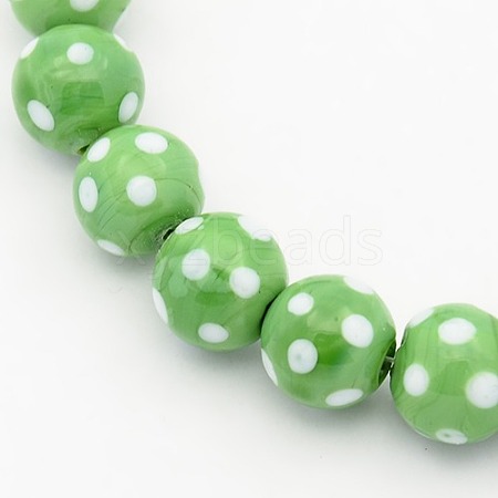 Handmade Lampwork Round Beads Strands LAMP-L007-12mm-01-1