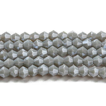 Opaque Solid Color Electroplate Glass Beads Strands EGLA-A039-P4mm-A14-1