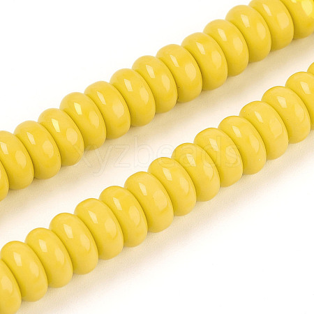 Opaque Spray Painted Glass Beads X-GLAA-ZX008-8mm-18K-1