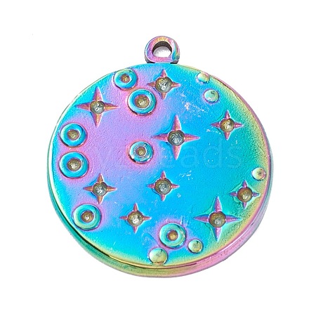 Vacuum Plating 304 Stainless Steel Pendant Rhinestone Cabochons STAS-P288-14M-1