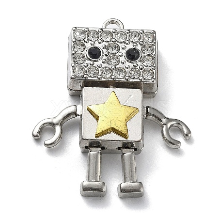 Alloy with Rhinestone Pendants FIND-Z013-04P-1