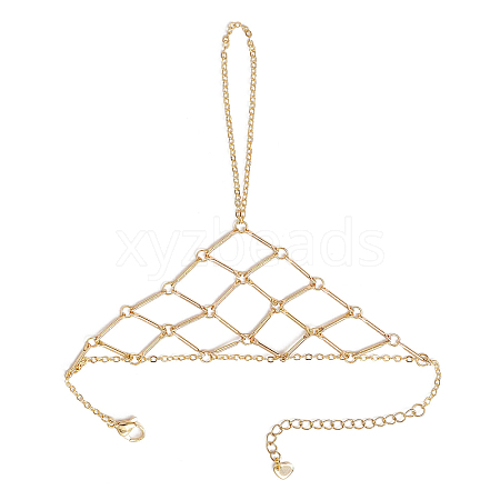 Brass Cable Chains Ring Bracelets for Women BJEW-JB11484-01-1