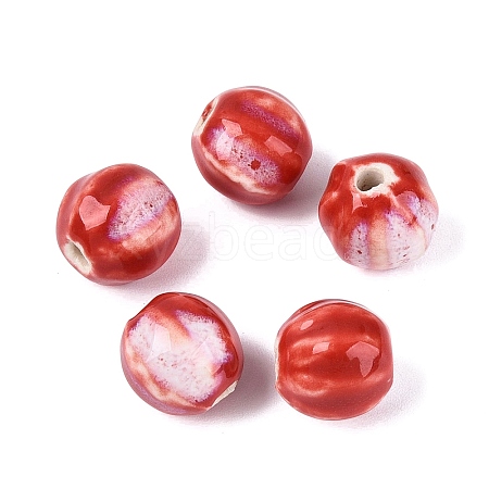 Vintage Porcelain Corrugated Beads PORC-N013-11N-1