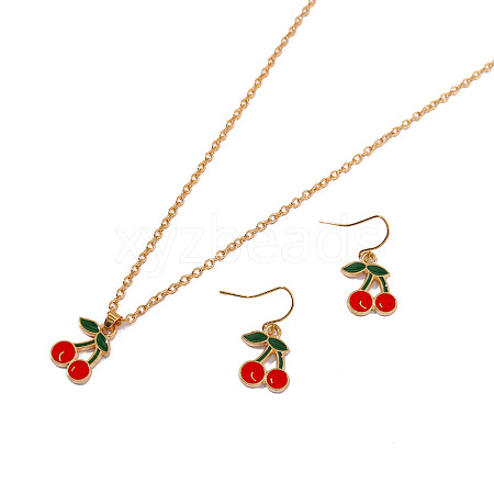 Alloy Enamel Pendant Necklaces & Dnagle Earrings Sets PW-WGBD6F2-03-1