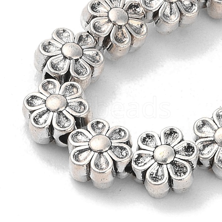 Tibetan Style Flower Alloy Bead Strands TIBEB-O007-13-NR-1