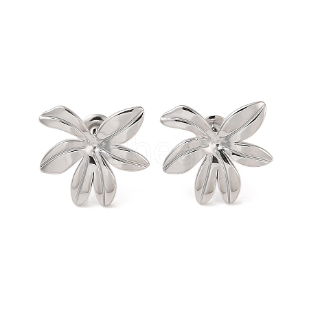 Non-Tarnish Flower 304 Stainless Steel Stud Earrings for Women EJEW-L272-031P-02-1