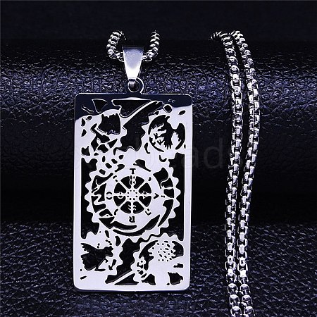 Non-Tarnish 304 Stainless Steel Pendant Necklaces NJEW-K253-24P-1