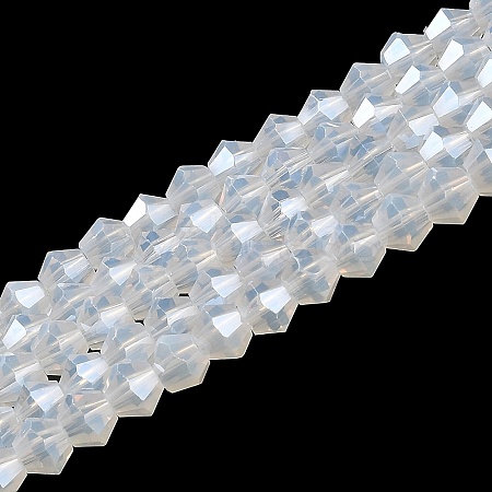 Imitation Jade Electroplate Glass Beads Strands EGLA-F029-J4mm-A05-1