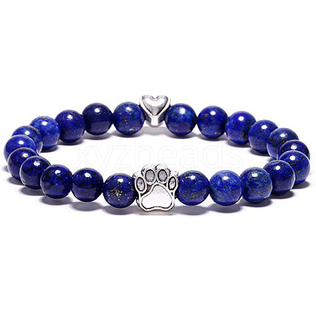 Natural Lapis Lazuli Bead Stretch Bracelets for Women Men XZ2326-4-1