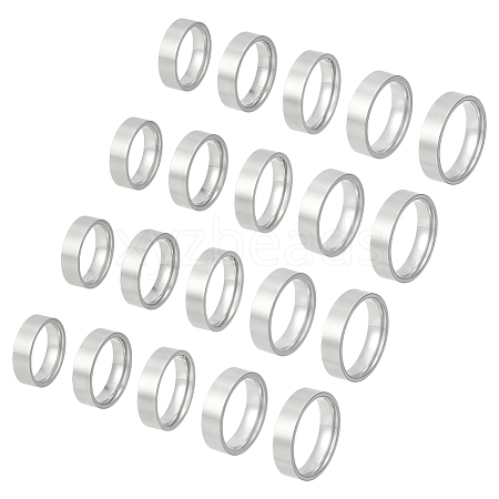 20Pcs 5 Styles 304 Stainless Steel Finger Rings for Men RJEW-UN0003-12-1