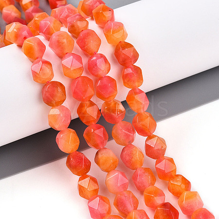 Dyed Natural White Jade Beads Strands G-T139-8mm-45V-1