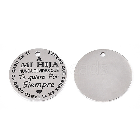 Non-Tarnish 201 Stainless Steel Pendants STAS-T064-38P-15-1