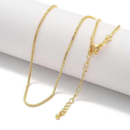 Brass Box Chain Necklaces for Women NJEW-G084-11G-1