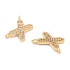 Brass Micro Pave Cubic Zirconia Charms KK-B102-07G-2