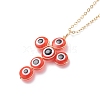 Evil Eye Resin Pendant Necklaces for Women NJEW-JN03981-4