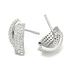 Rack Plating Brass Micro Pave Clear Cubic Zirconia Stud Earrings for Women EJEW-M260-20P-2