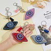 DICOSMETIC 4Pcs 4 Colors Velvet Evil Eye Full Rhinestones Keychains KEYC-DC0001-26-3