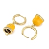 Bell Brass & Enamel Hoop Earrings for Women EJEW-U015-25G-E-2