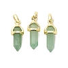 Natural Green Aventurine Double Terminal Pointed Pendant G-H097-01G-04-1