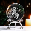 Inner Carving Horse Glass Crystal Ball Diaplay Decoration PW-WGB534F-01-1