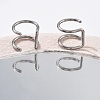 304 Stainless Steel 2 Line Hoop Clip on Nose Rings AJEW-A062-07P-3