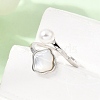 Adjustable Brass White Shell Cuff Rings SH-CBA3B38-01P-3