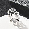 Sterling Silver Open Cuff Rings for Women RJEW-R008-01AS-05-1