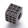 Brass Micro Pave Cubic Zirconia Beads ZIRC-F088-026B-1