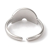 304 Stainless Steel Enamel Open Cuff Rings for Women RJEW-F166-51P-01-3